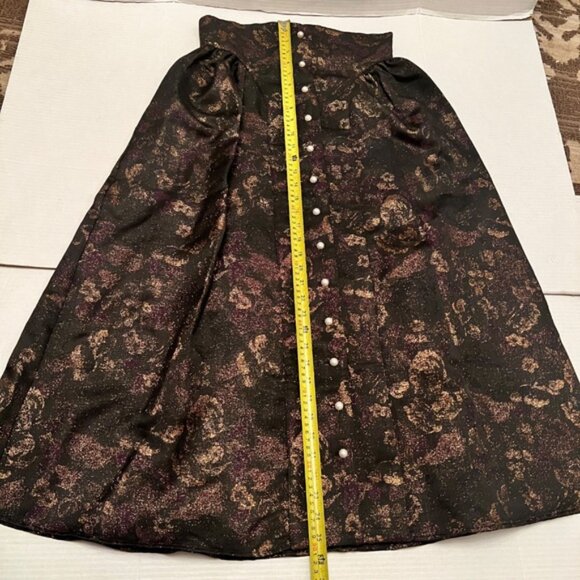 Batsheva Bella BNWOT metallic jacquard midi skirt 6 - Picture 10 of 15